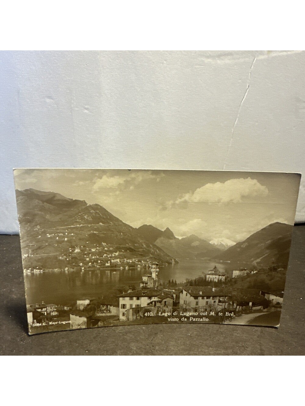 Vintage Lugano Switzerland Lake Monte Bre Pazzallo G Mayr RPPC Postcard